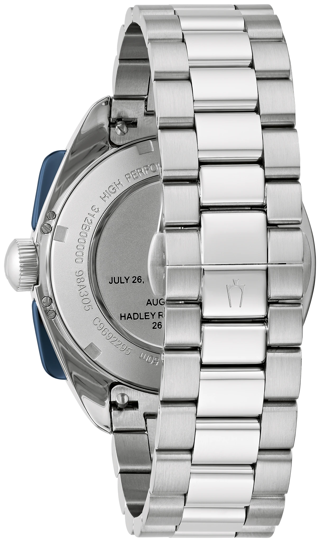 Bulova メンズ 時計 シルバー レザー バンド Silver-Tone Dial Stainless Steel Bracelet Lunar Pilot 98K112 | Bulova